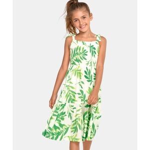 The Children’s Place Girls Matching Family Palm Leaf Tiered Dress - New Meadow
